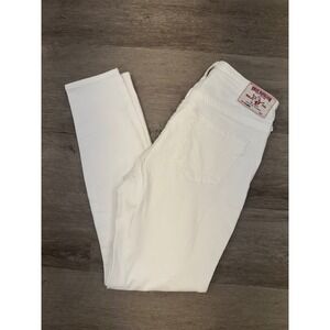 True Religion Women's White Skinny Jeans, 30x29
